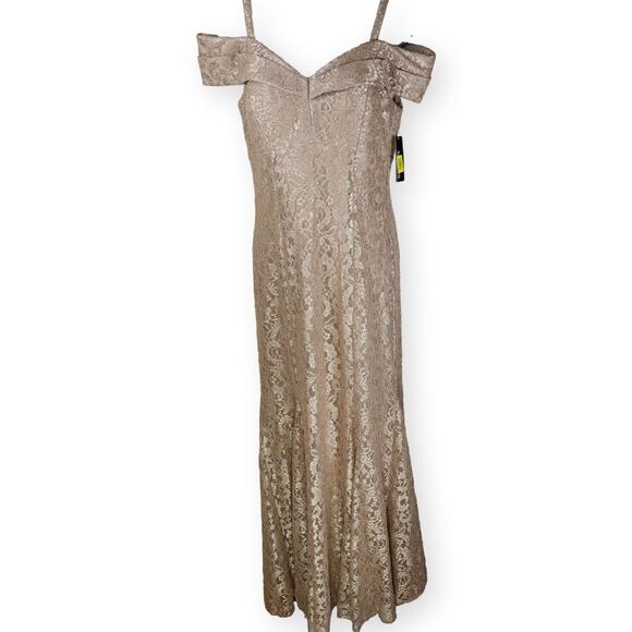 R&M Richards Off the Shoulder Fishtail Evening Gown 8 NWT - Picture 3 of 9